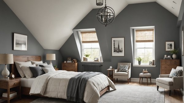 Comment optimiser l'espace de rangement dans une chambre à coucher avec un plafond en pente?