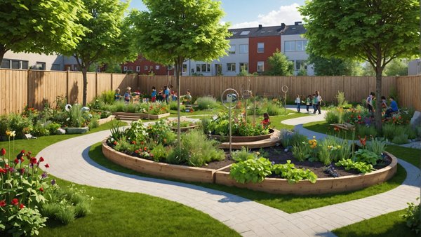 Comment aménager un jardin pour enfants dans une cour d'école urbaine ?